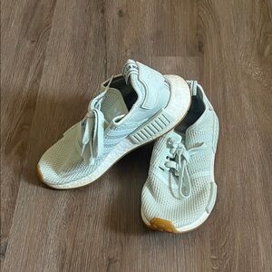 Adidas Light Green and White Sneakers Size 6 1/2